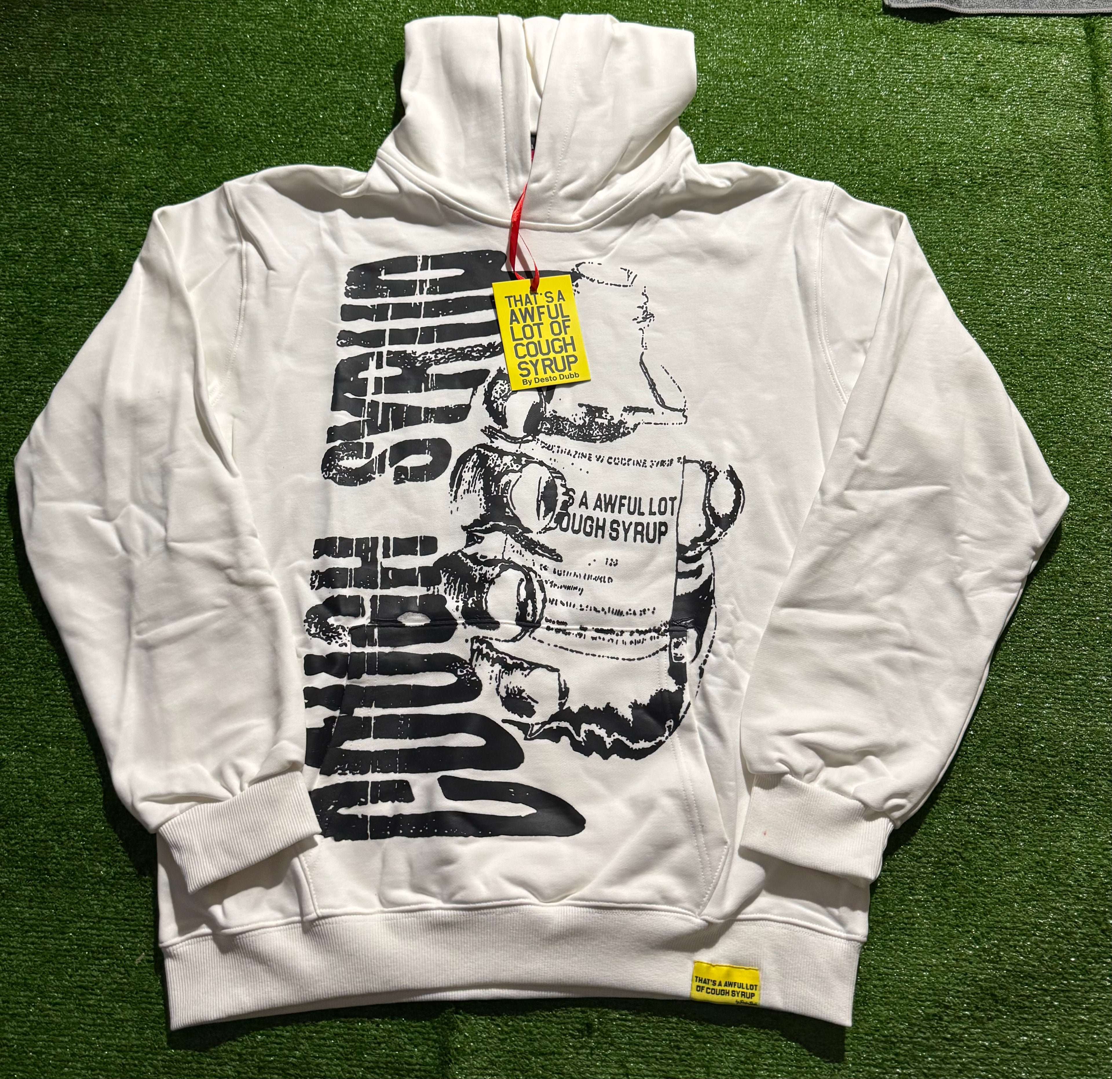 White Graphic Design Hoodie