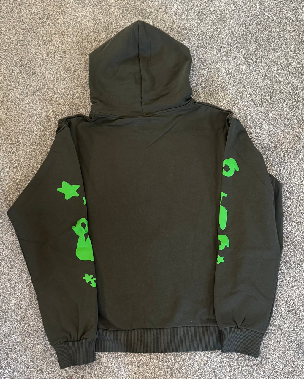 Greyish Green Graphic Design Hoodie