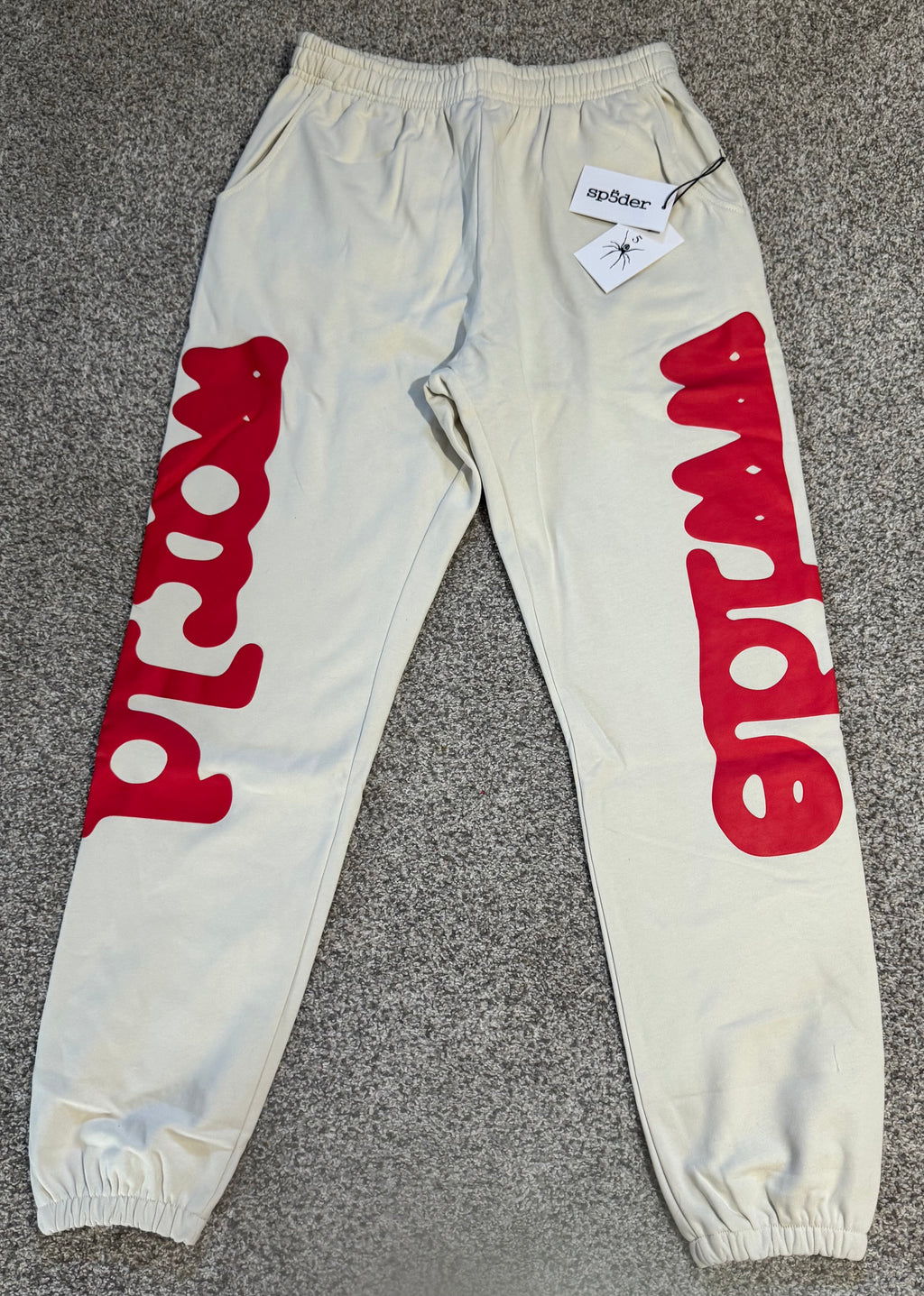 White Graphic Design Sweatpants