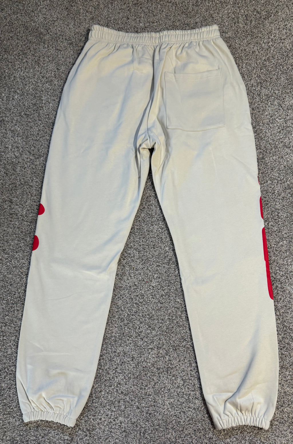 White Graphic Design Sweatpants