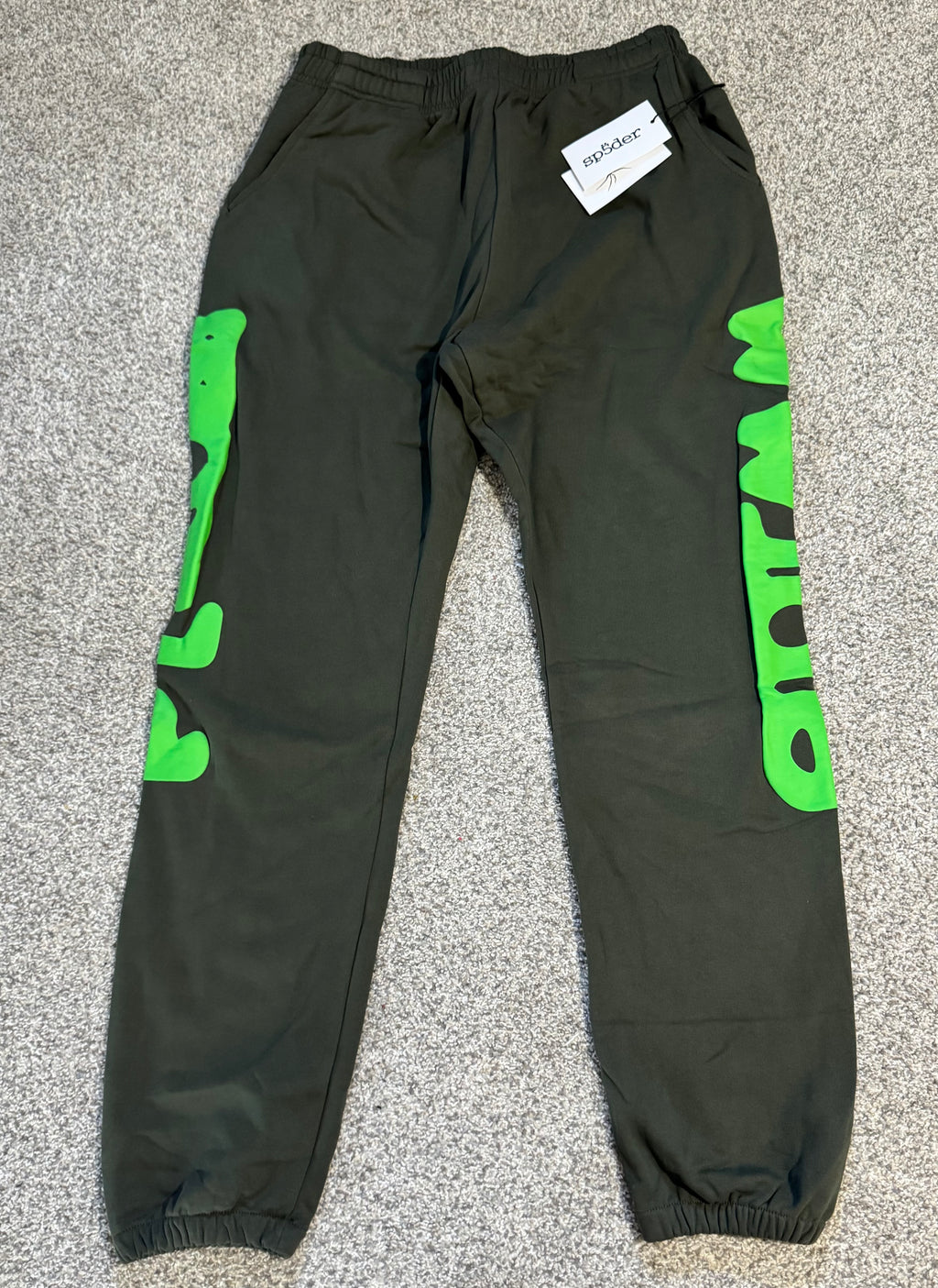 Greyish Green Graphic Design Sweatpants