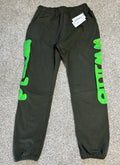 Greyish Green Graphic Design Sweatpants