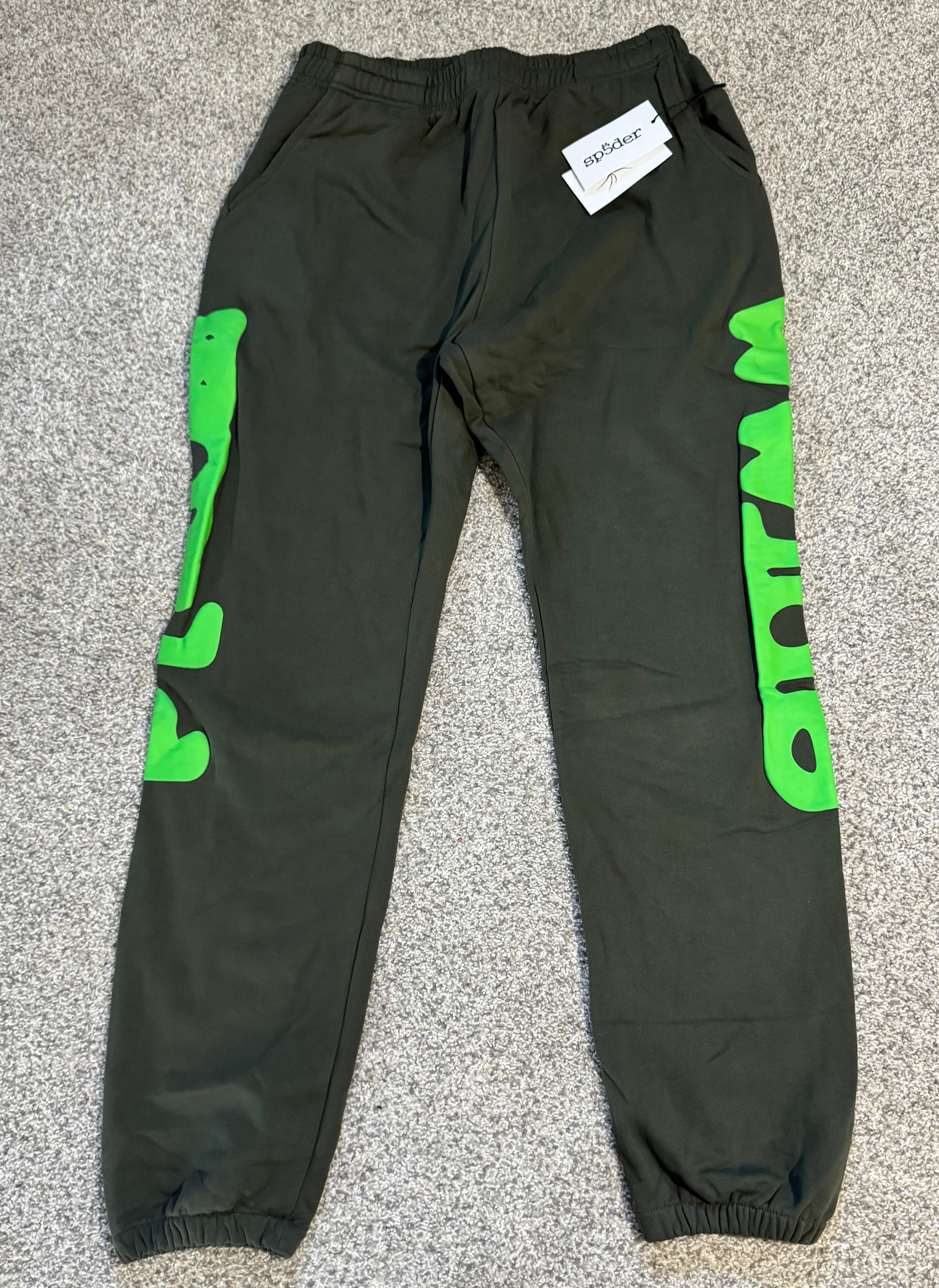 Greyish Green Graphic Design Sweatpants