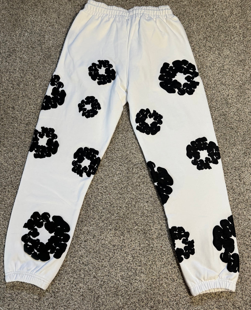 White Graphic Design Sweatpants